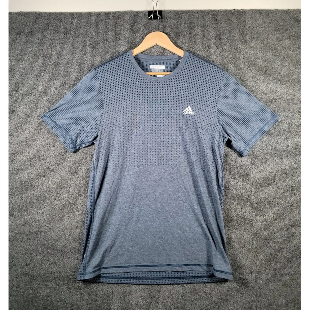 Adidas Aeroknit T-Shirt Mens Large Blue Climacool Athletic Performance Stretch